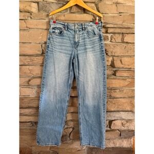 American Eagle Stovepipe High Rise Straight Leg Light Wash Denim Jeans Womens 6